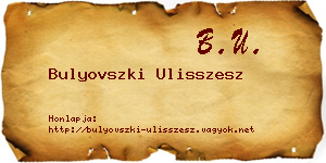 Bulyovszki Ulisszesz névjegykártya